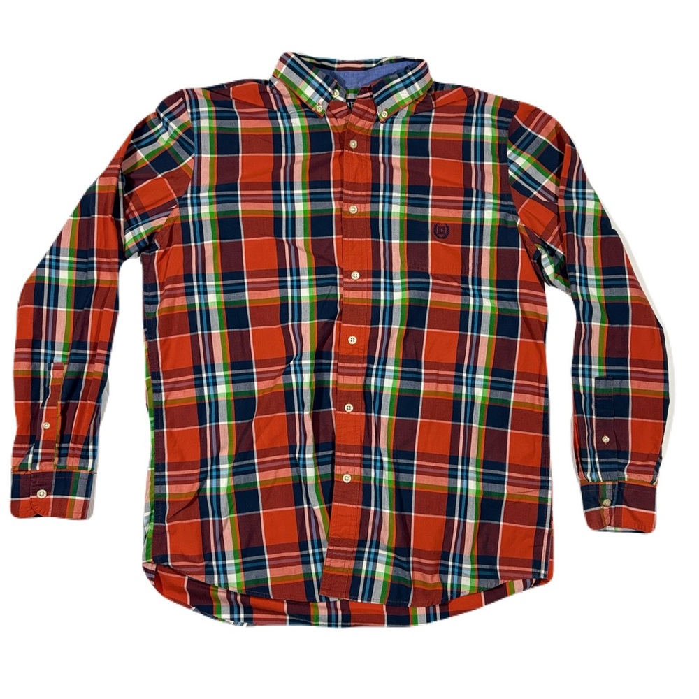 Chaps Easy Care Long Sleeve Flannel Varsity orange Men’s size L